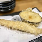 天ぷら 周平 - ゴボウ、ナス