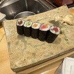 銀座 久兵衛 - 巻物　ネギトロ、トロたく、たくあん、かっぱ、かんぴょう