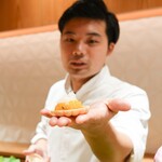 銀座 しのはら - フォアグラモナカ、パッションフルーツのゼリー、レモンシャーベット