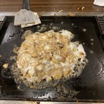 江戸前汽船 もんじゃ屋形船 - チョコバナナもんじゃ完成