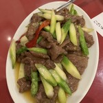 京華樓 - 牛肉とアスパラの山椒炒め