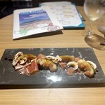 ブラッスリー 航 - 生ハム マッシュルームと焼きいちじくバルサミコソース