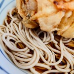 加賀 - 微かにホシを感じる、濃い色の蕎麦。