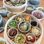 THE GARDEN - ９種類のお惣菜にお粥・十六穀米・白米が選べておかわり無料、初めに十六穀米ﾁｮｲｽしてもお粥おかわりや白米おかわりも可能