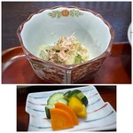 ぬくゐ、 - ◆水菜のお浸しも、いいお味。 ◆発酵食品のお店でだけあり、香の物も美味しくて。♪