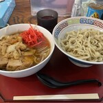 ラーメン めじ - つけ麺（ミニ）（全マシ（ニンニク野菜脂からめ紅しょうが） ）950円＋150円