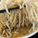 ラーメン もっけだの - 『青唐味噌ラーメンニンニク野菜マシマシ』の麺
