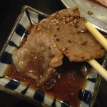 厚東川焼肉レストラン - 厚東川定食1430円の上カルビを焼いたもの(2024.8.12)