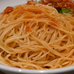 麺庵 利休 - イタヤ貝チャンジャ、よく混ぜるとスパゲッティー・ミートソースかナポリタン