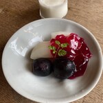 妙見石原荘 食菜石蔵 - デザート、もう梨の季節なのですね