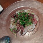 炭焼き 銀座まつもと - コチのカルパッチョ　オシャレ