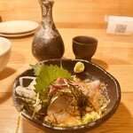 一力 - 胡麻カンパチと五橋