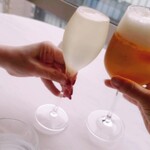 サーラ アマービレ - スプマンテ(パープルさん)とプレミアムモルツ小瓶(うえき姫)で乾杯ᕷ*.°