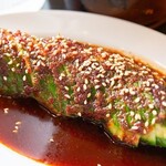 一本きゅうりのうま辛ダレかけ