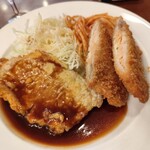 神谷バー - ポークピカタとサーモンフライ