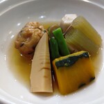 志満もと - 五目しんじょ揚げと蕗などのお煮物