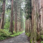 うずら家 - 神聖な空気を感じる山道を進み…
                                片道2km・40分の道のりを往復する
                                戸隠神社の奥社へ
