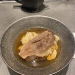 北海道焼肉 北うし - 松茸ご飯の出汁茶漬けと焼きしゃぶ