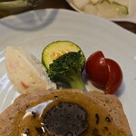 キッチン ブルー グローブ - 備え付け野菜のアップ