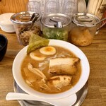 森本拉麺堂 倉敷店 - 味玉ラーメン トッピング前。
