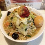 麺処 まるよし商店 - チリトマト玉たんめん＋くんせい玉子