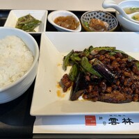 神田 雲林 - 京合鴨と秋ナスと獅子唐の中国辛味噌ピリ辛炒め