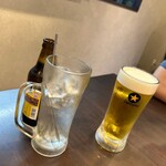 炭火焼肉 にく式 - ホッピー（白）＆生ビール