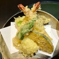 肥後橋ゆきや。 - 季節の野菜に海老と白身魚の天ぷら