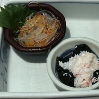 てん樹 北野坂店 - 付き出しはカニ酢も