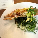 赤坂プリンス クラシックハウス - 彼はメニュー通り、伊勢海老とホタテのオーブン焼きをいただいてました。大変美味だったとのこと…