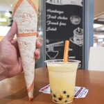 クレープおじさん - 【8月25日分】注文★バナナチョコカスタード(クレープ)＆マンゴーヨーグルト(タピオカ)　写真１