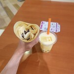 クレープおじさん - 【8月25日分】注文★バナナチョコカスタード(クレープ)＆マンゴーヨーグルト(タピオカ)　写真２