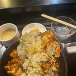 龍苑 - 麻婆豆腐に、間違って食塩が掛けられている様で、塩っ辛い