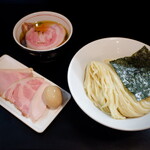 らぁ麺 飛鶏 - 地鶏つけそば上・大盛・地鶏煮玉子