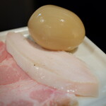 らぁ麺 飛鶏 - 地鶏つけそば上・大盛・地鶏煮玉子