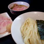 らぁ麺 飛鶏 - 地鶏つけそば上・大盛・地鶏煮玉子