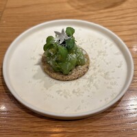 フナシェフ - 椎茸のサブレ 馬鈴薯 山椒 クレソン 山葵