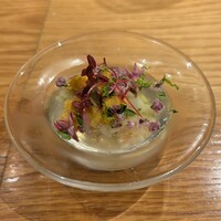 フナシェフ - 海老のカクテル カリフラワー 海老2種 トマトのジュレ