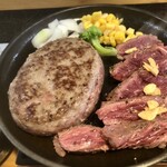 とろけるハンバーグ 福よし 東大阪店 - ハンバーグとハラミ