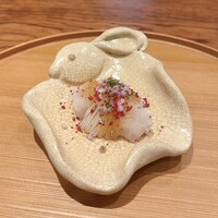 旬彩天 つちや - 向付　名残鱧と紋甲烏賊