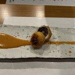 mare 八饗 - 巨峰の平目巻き揚げ　蟹味噌ソース