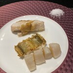 鉄板焼 石狩 - メヌキ　穴子　帆立