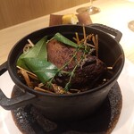 RISTORANTE IL NODO - 京鴨の藁焼き（調理）