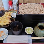 利久庵 - もりそば２枚858円、とり天429円