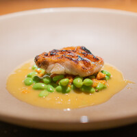 Metis 六本木 - 北海道網走産 釣りキンキ 炭焼 雲丹 枝豆 吟醸酒粕 塩ベルガモット