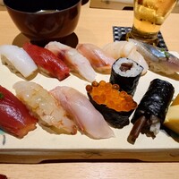 鮨 清松 - 握り(上)セット、プレミアム生ビール熟撰