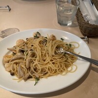 イタリアーナ エノテカ ドォーロ - 海老と2種のキノコのペペロンチーノ