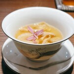 松石 - 蒸しスープ(帆立、冬瓜、たもぎだけ)