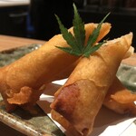 鉄板料理と肴 こがね家 - 海老と長芋の春巻き