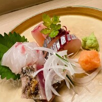 割烹 白鷹 - 地物の魚、四種の盛り合わせ